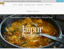 Tablet Screenshot of jaipurrestaurant.co.uk